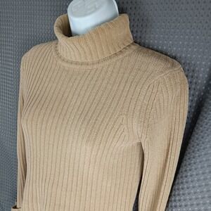 Eddie Bauer Petite Ribbed Turtleneck Sweater Stretch Knit Long Sleeve Top Sz XP